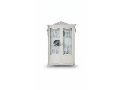 Vitrina Blanca Mueble de Vidrio Diseño Clásico Armario de Lujo Muebles de Madera Vitrinas Nuevas