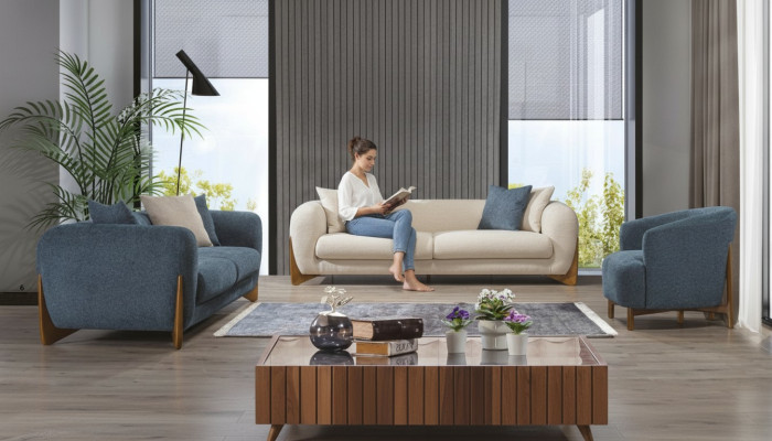 Estilo italiano Conjunto de sofás Muebles de sofá 3+3+1 asientos