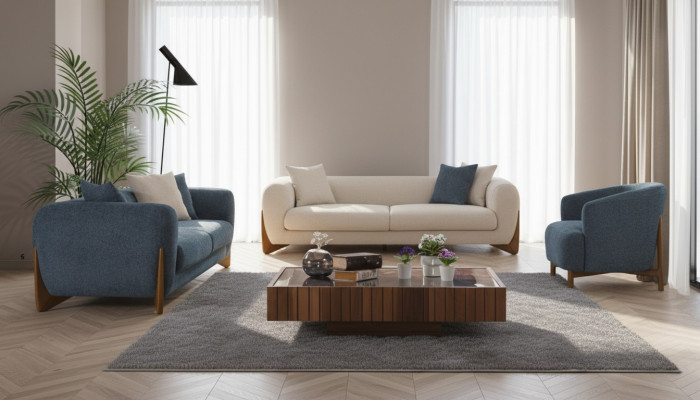 Estilo italiano Conjunto de sofás Muebles de sofá 3+3+1 asientos