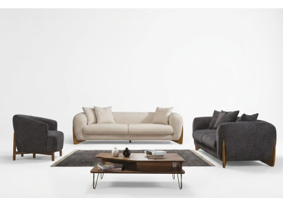 Muebles de estilo italiano. Conjunto de sofás. Sofás multicolores.