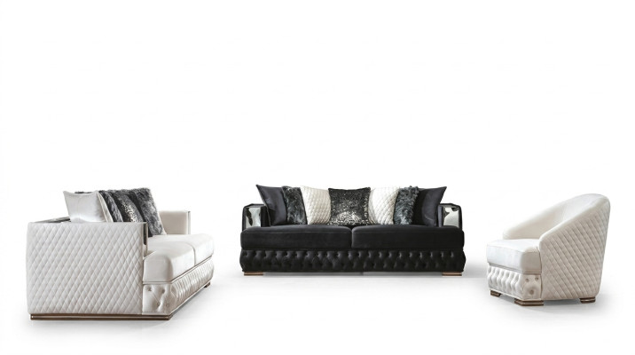 Chesterfield juego de sofás de lujo tapizados en 3+3+1 conjunto de muebles de salón