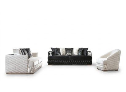 Chesterfield juego de sofás de lujo tapizados en 3+3+1 conjunto de muebles de salón