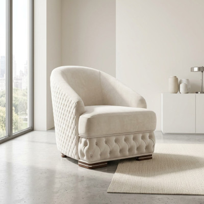 Sillón de 1 plaza Blanco Chesterfield Relax Muebles italianos Decoración
