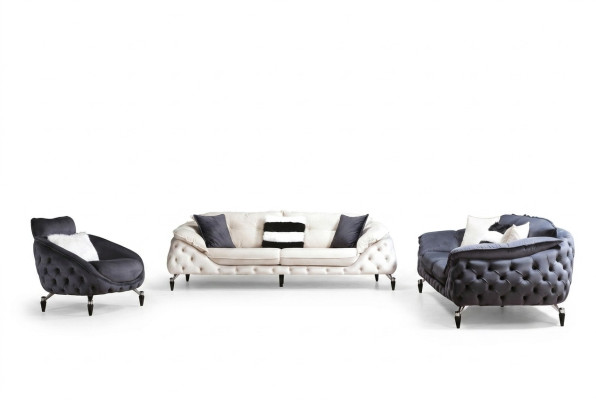 Silla Chesterfield de 1 plaza negra diseño de lujo para sala de estar.