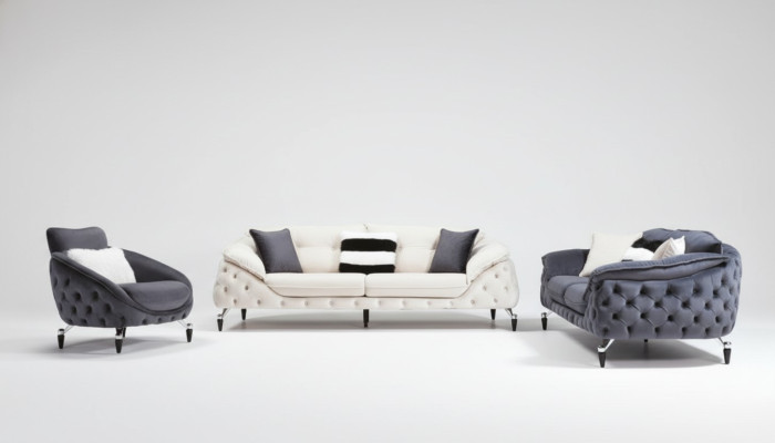 Sofá Chesterfield verde de tela, sofá, muebles de lujo, sofás, sofás