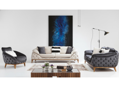 Sofá Chesterfield de tres plazas, sofá tapizado de tela de cuero, sofá, muebles nuevos