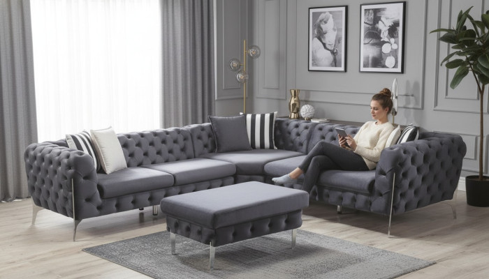 Sofá esquinero Sofá Chesterfield Sofá esquinero Sofá Sofá Chesterfield Sofá de sala de estar
