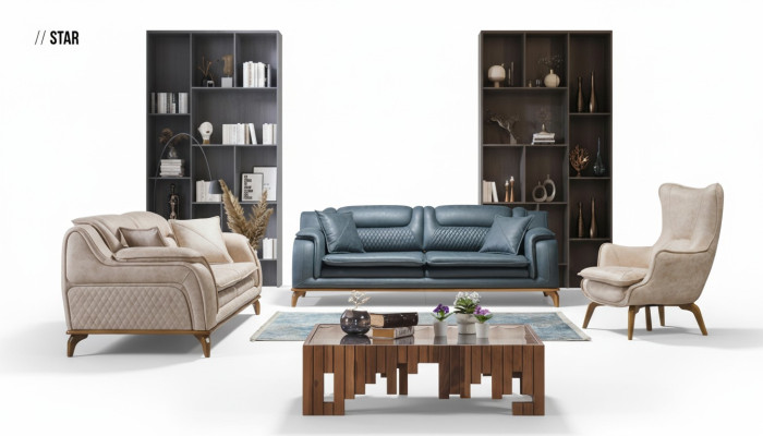 Sillón beige de lujo de una plaza para sala de estar de diseño clásico italiano