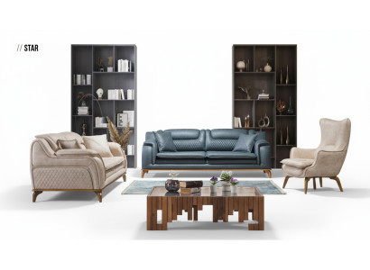 Sillón beige de lujo de una plaza para sala de estar de diseño clásico italiano