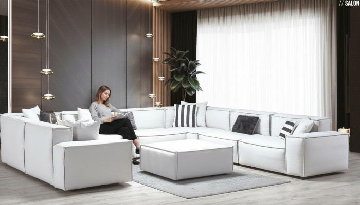Taburete Blanco Salón Elegante Mueble Lujo Diseño Estilo Italiano