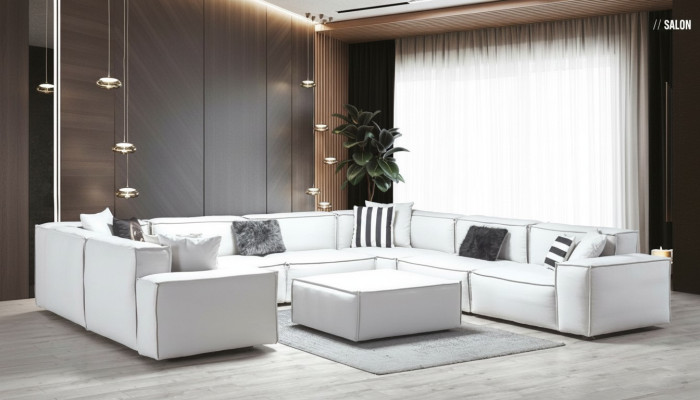 Taburete Blanco Salón Elegante Mueble Lujo Diseño Estilo Italiano
