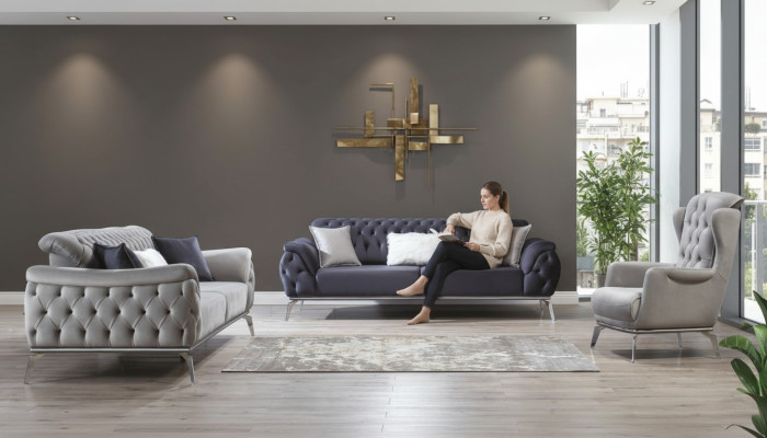 Sillón de 1 plaza Blanco Sillón de lujo Diseño elegante Mueble estilo italiano
