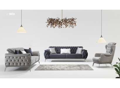 Sillón de 1 plaza Blanco Sillón de lujo Diseño elegante Mueble estilo italiano