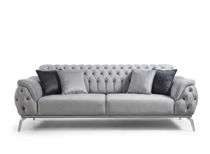 Sofá Chesterfield de tres plazas de lujo para amueblar.
