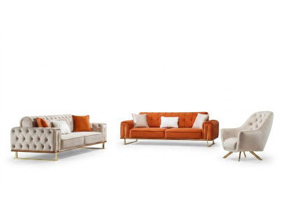 Muebles de lujo estilo estadounidense Sofá Chesterfield Multicolor Sofá