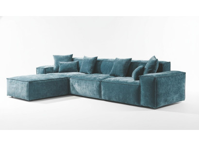 Sofá de esquina azul Sala de estar Elegante esquina de estar Muebles de diseño Sofá de esquina