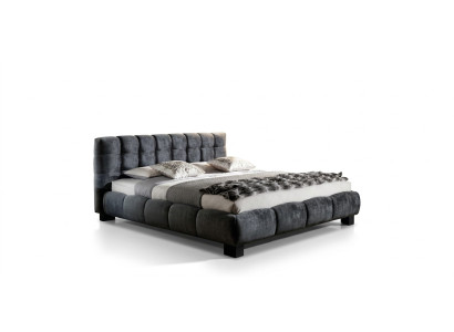 Cama gris Dormitorio Muebles Textil Diseño 160x200cm Camas Terciopelo
