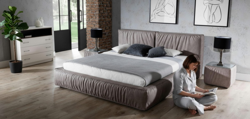 Mesita de noche marrón de madera diseño mueble mesa auxiliar dormitorio mesa