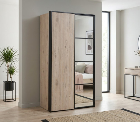 Armario de madera multifuncional Marrón para ropa de loft.