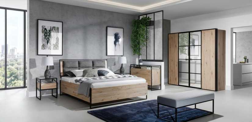 Cómoda Loft de madera marrón de diseño de muebles de 120 cm Aparador Armario