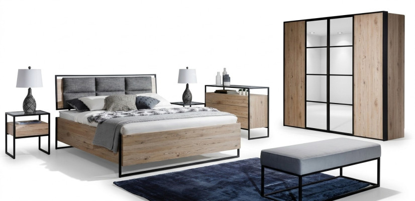 Cómoda Loft de madera marrón de diseño de muebles de 120 cm Aparador Armario