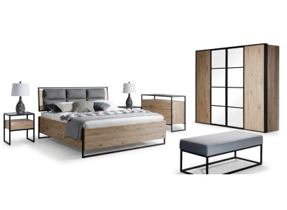 Mesa de noche marrón de madera, diseño de muebles de dormitorio, muebles art déco nuevos.