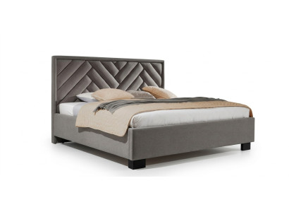 Cama tapizada Muebles de dormitorio Camas marrón topo 200x200cm Terciopelo