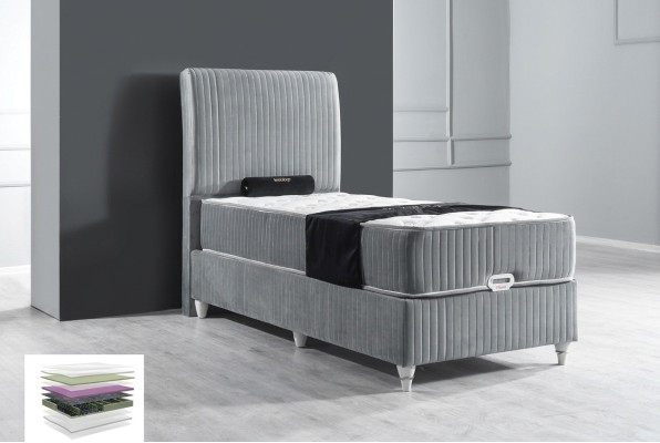 Cama box spring de lujo para hotel con colchón individual de 90x200.