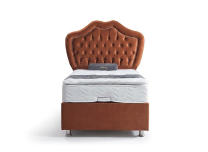 Cama marrón Individual cama Boxspring Camas Dormitorio de lujo Chesterfield