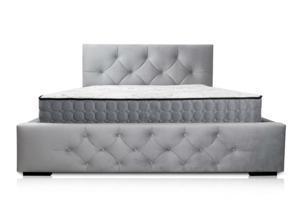 Cama blanca diseño moderno tela acolchada dormitorio cama doble madera elegante nuevo
