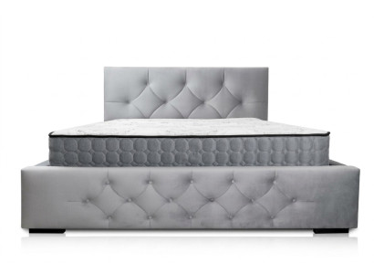 Cama blanca diseño moderno tela acolchada dormitorio cama doble madera elegante nuevo