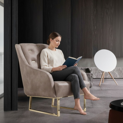 Sillón de tela de lujo para sala de estar, diseño de muebles sillas Chesterfield modernas.
