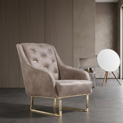 Sillón de tela de lujo para sala de estar, diseño de muebles sillas Chesterfield modernas.