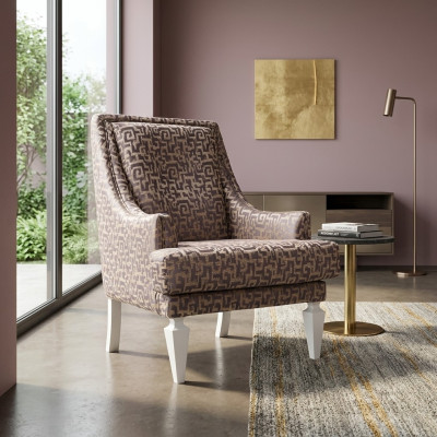 Sillón de salón marrón diseñador de hotel de una plaza muebles de salón