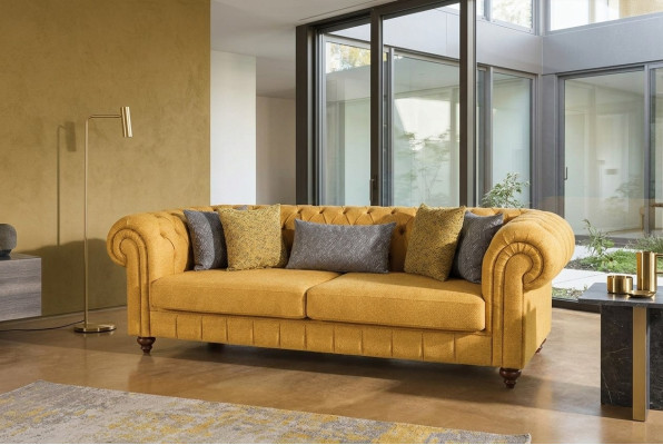 Sofá Sofá Tapizado Sofás Muebles de diseño de 3 plazas Tres plazas Chesterfield