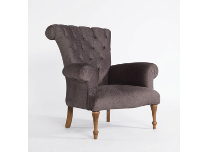 Sofá Chesterfield Chesterfield Lounge de tela de relajación de lujo sillón diseño marrón.