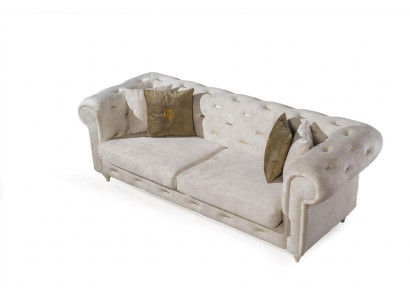 Sofá Chesterfield de diseñador de dos plazas blanco de lujo para la sala de estar