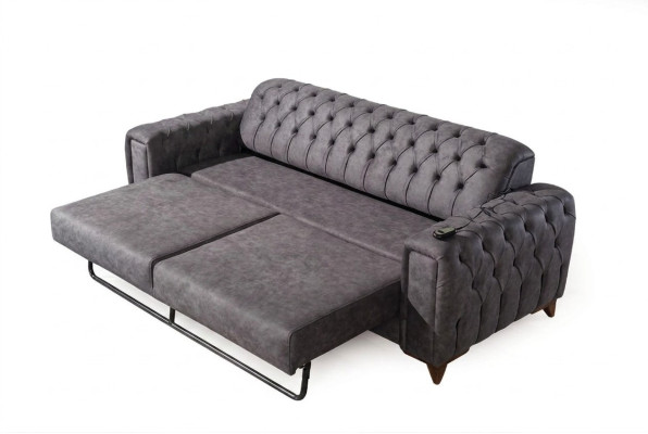 Sofá de tres plazas Sofás de 3 plazas Sillón Tela Sofá Muebles Textil Color Gris