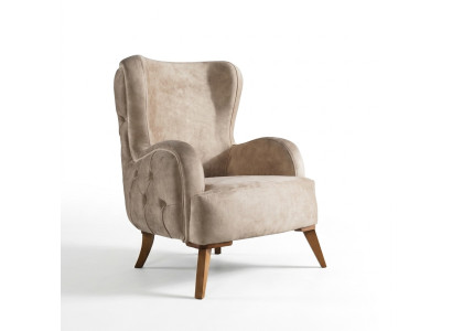 Textil Tapizado Sillón Sofá Asiento Lujo Colorido Relax Beige Chesterfield Nuevo