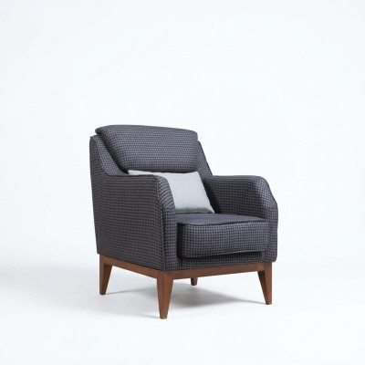 Silla de cojín individual gris con apoyabrazos - Silla de diseño
