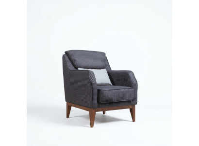 Silla de cojín individual gris con apoyabrazos - Silla de diseño