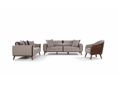 Sofá conjunto 3+3+1 asientos Sofás Muebles Acolchado Sofás Grupo textil