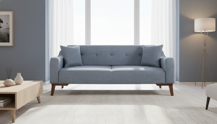 Sofá de diseño de tres plazas, sofá, conjunto de tapizados de sofá, muebles de sofá.