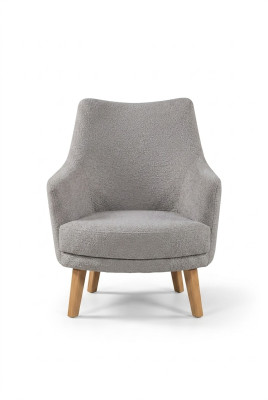 Diseño de sillón de 1 plaza, moderno y cómodo, con respaldo de madera, gris, muebles.