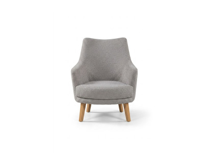 Diseño de sillón de 1 plaza, moderno y cómodo, con respaldo de madera, gris, muebles.