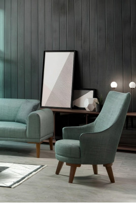 Sillón moderno de diseño de una plaza para sala de estar, tapizado de muebles.