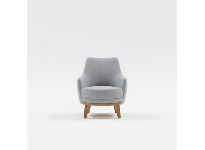 Sillón de 1 plaza para sala de estar de madera y tela.