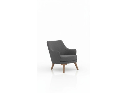 Diseño de sillón de salón de una plaza, muebles tapizados grises modernos.