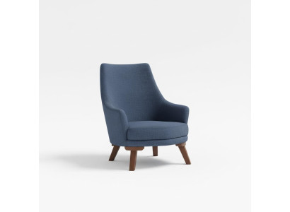 Mueble tapizado de lujo de tela azul de una sola plaza