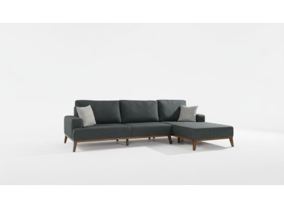 Sofá de esquina en forma de L Conjunto de tapicería de tela Asiento Sala de estar Muebles de salón Esquina Sofá